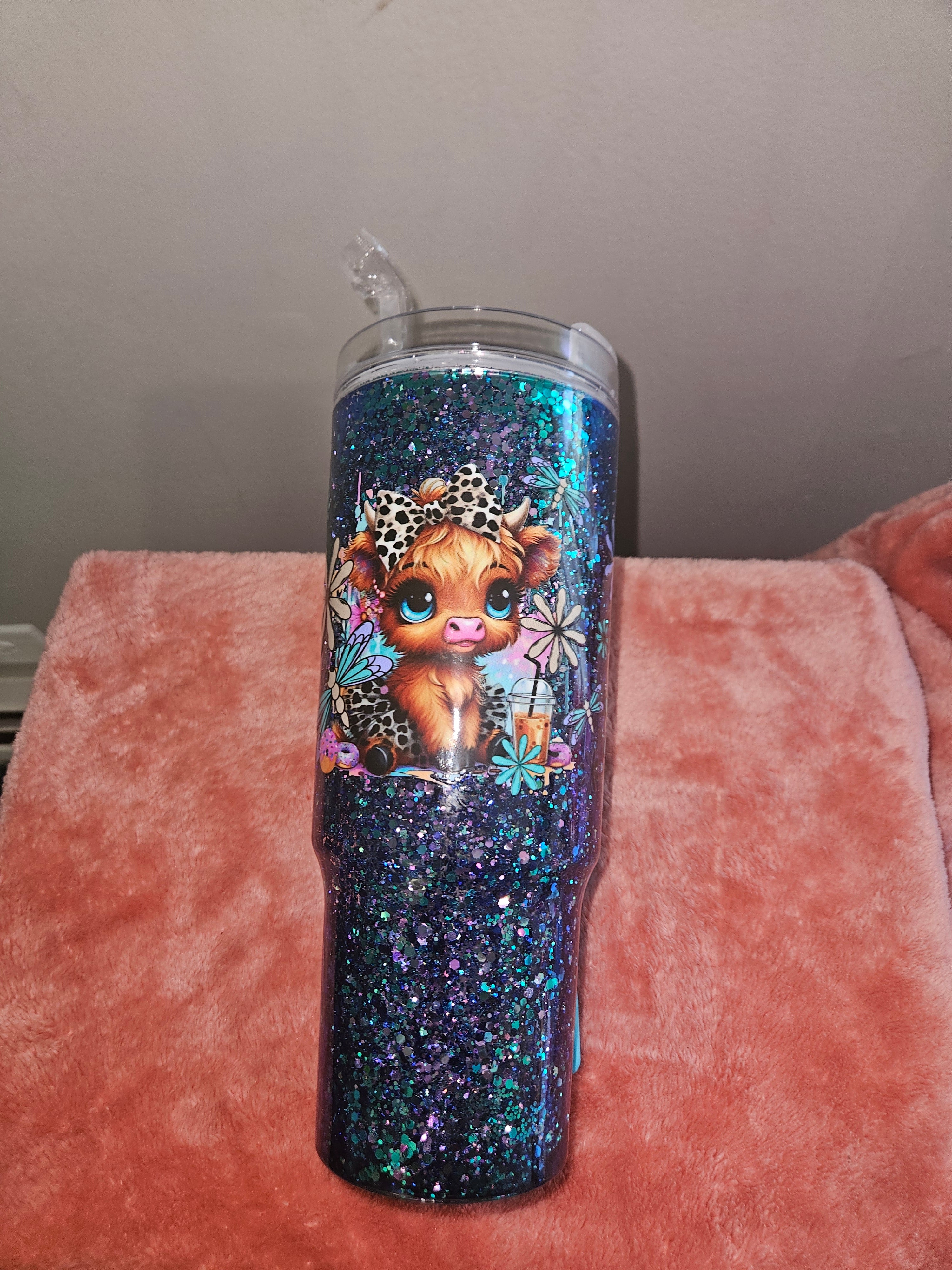 Baby Cow Snowglobe tumbler
